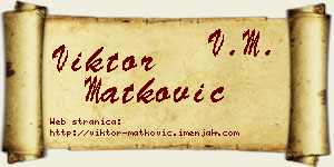 Viktor Matković vizit kartica